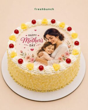 Happy Mother's Day White Forest Photo Cake