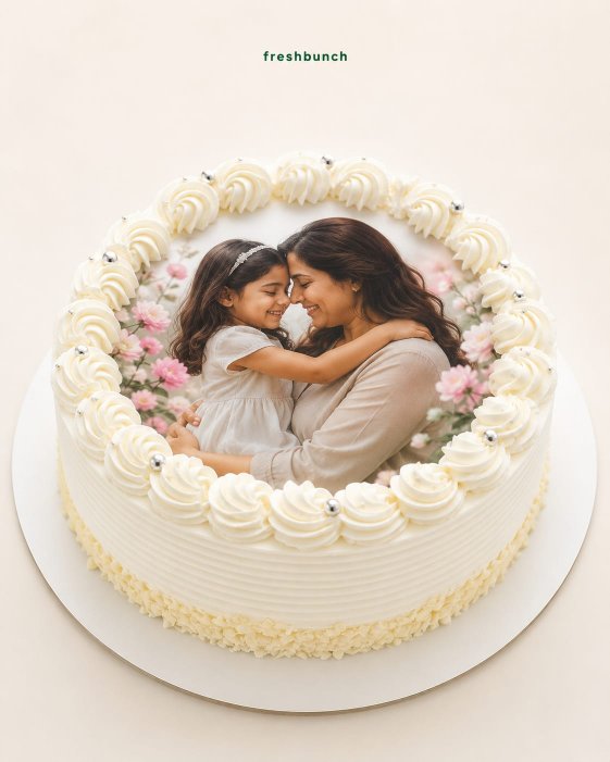 Mother & Baby Vanilla Photo Cake