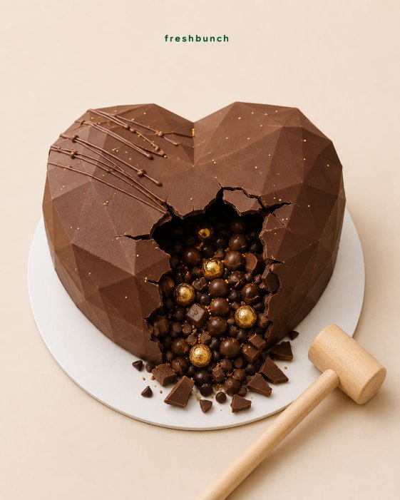 Choco Crunch Heart Pinata Cake