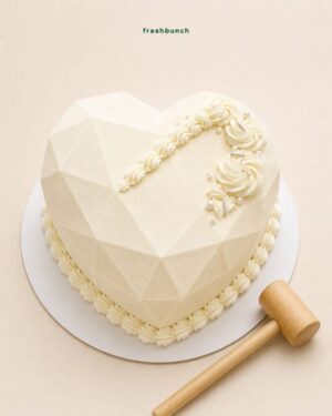 Pure White Heart Pinata Cake