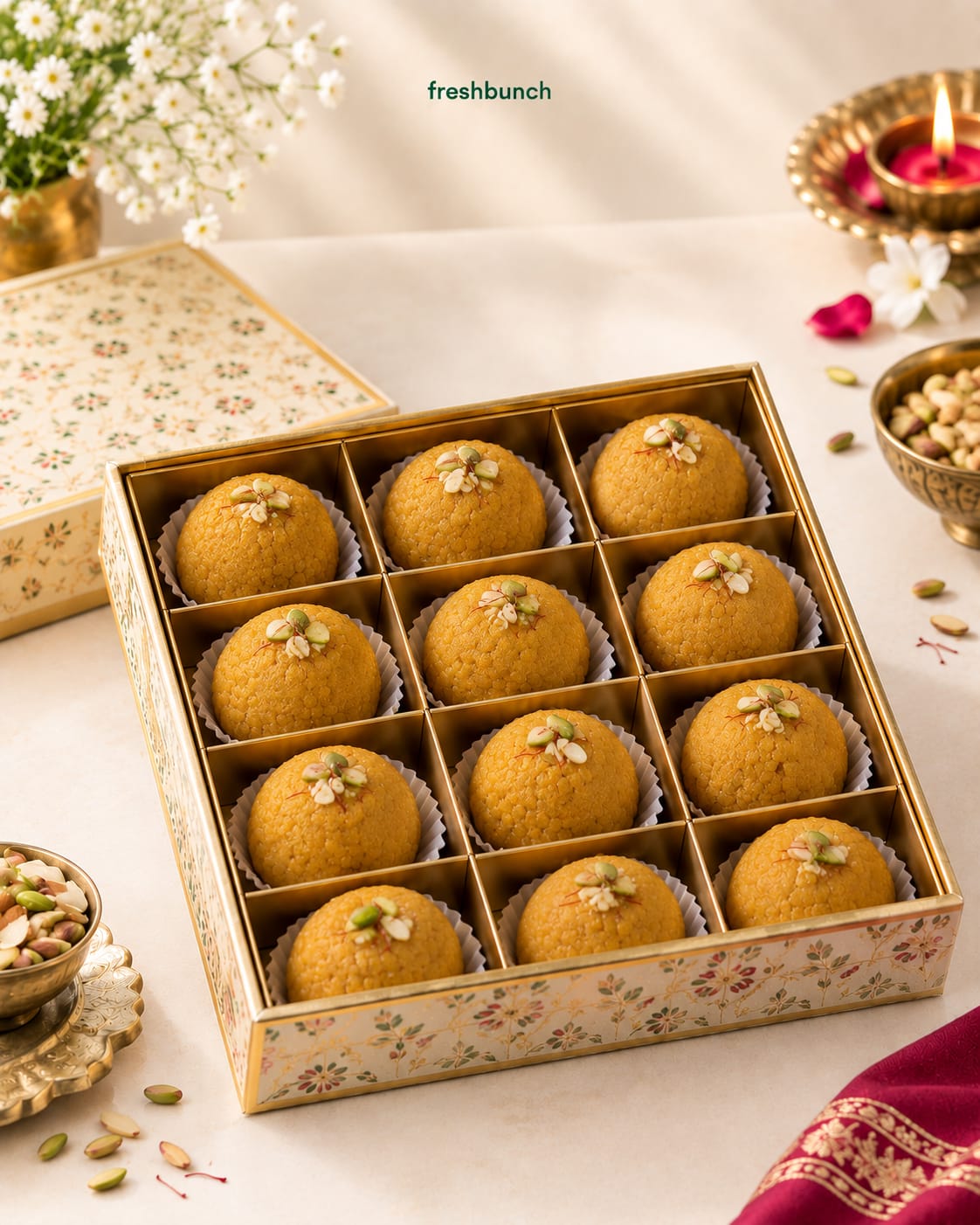 Traditional Besan Ladoo Box