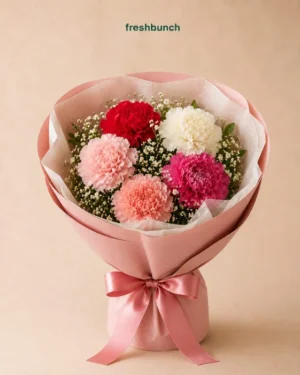 Vibrant Mixed Carnations Bunch