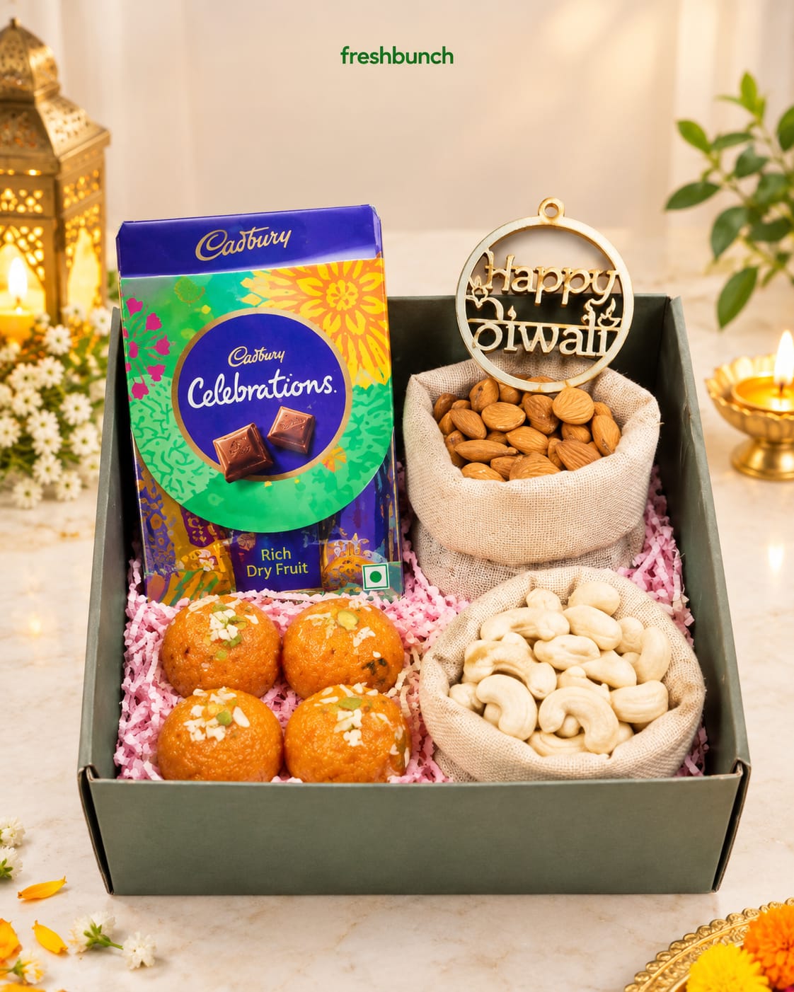Motichoor Ladoo, Nuts & Celebration Gift Box