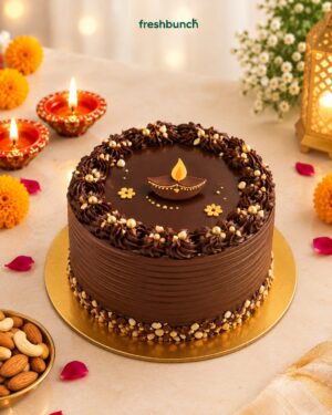 Diwali Special Royal Chocolate Diya Cake