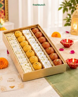 Traditional Assorted Sweets & Diyas Box