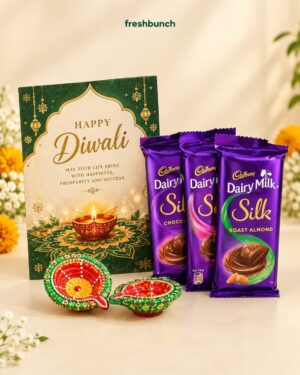 Dairy Milk Silk, Greeting Card & Diyas Delight