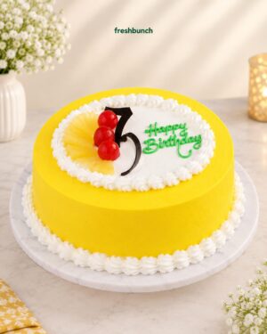 Golden Yellow Round Pineapple Cake