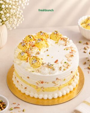 Golden Pistachio Rasmalai Cake