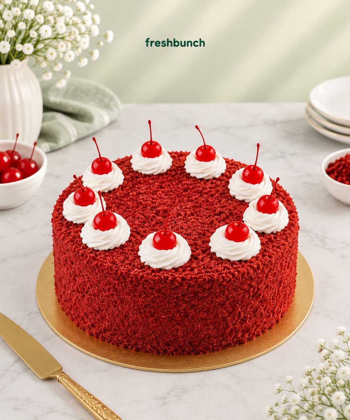 Classic Cherry Red Velvet Cake