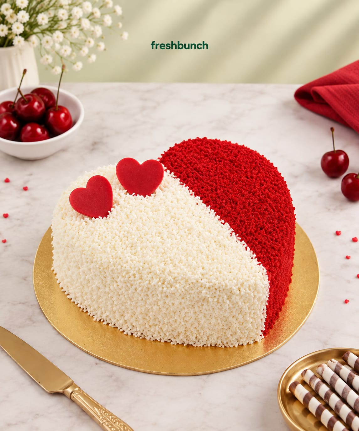 Dual Heart Red Velvet Cake