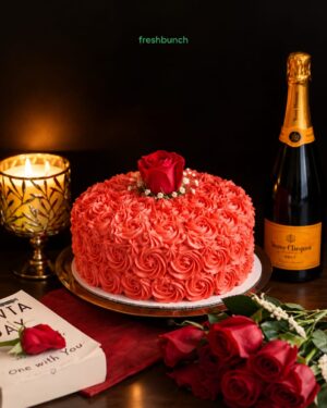 Rose Bloom Red Velvet Cake