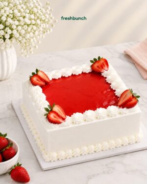 Square Strawberry Crust Cake