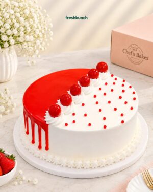 Red Drip Strawberry Delight Cake