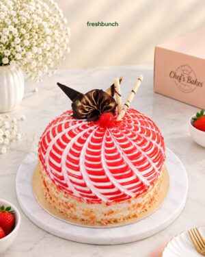 Pink Mesh Strawberry Cream Cake