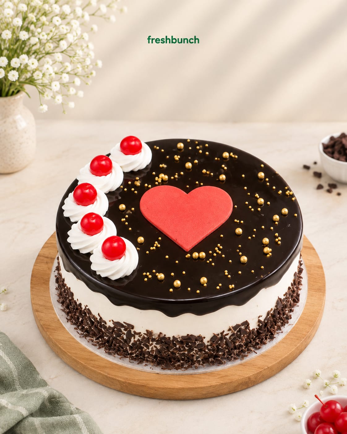 Choco Heart Center Black Forest Cake