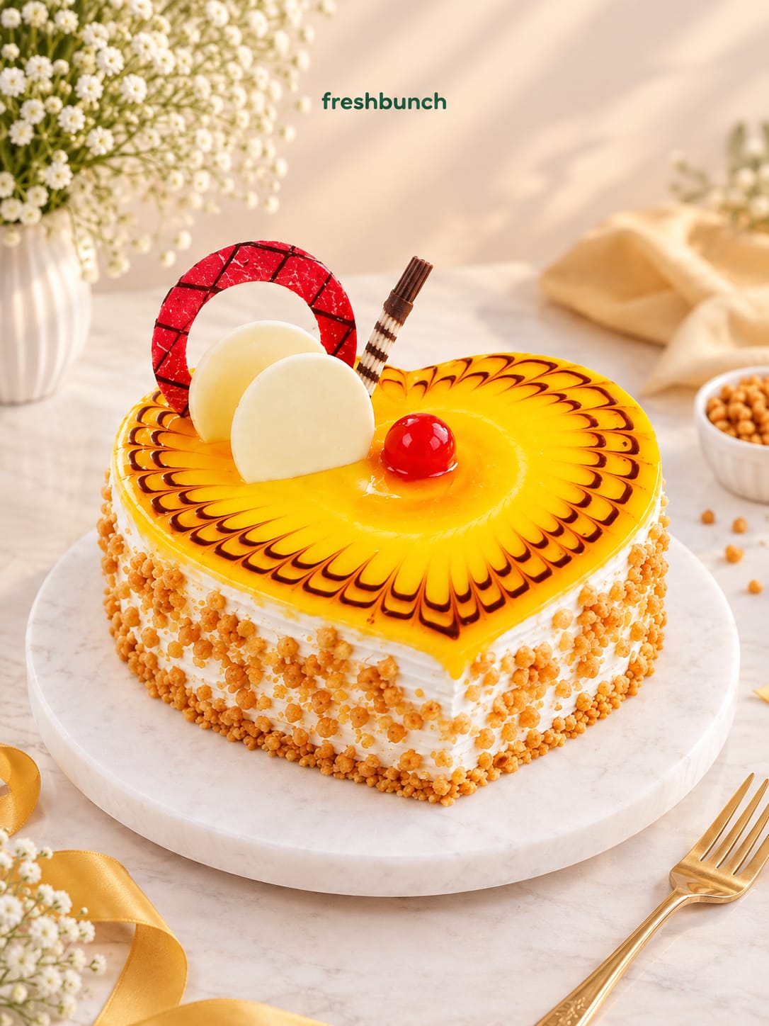 Golden Heart Butterscotch Cake