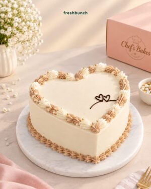 Heart Shaped Butterscotch Delight Cake