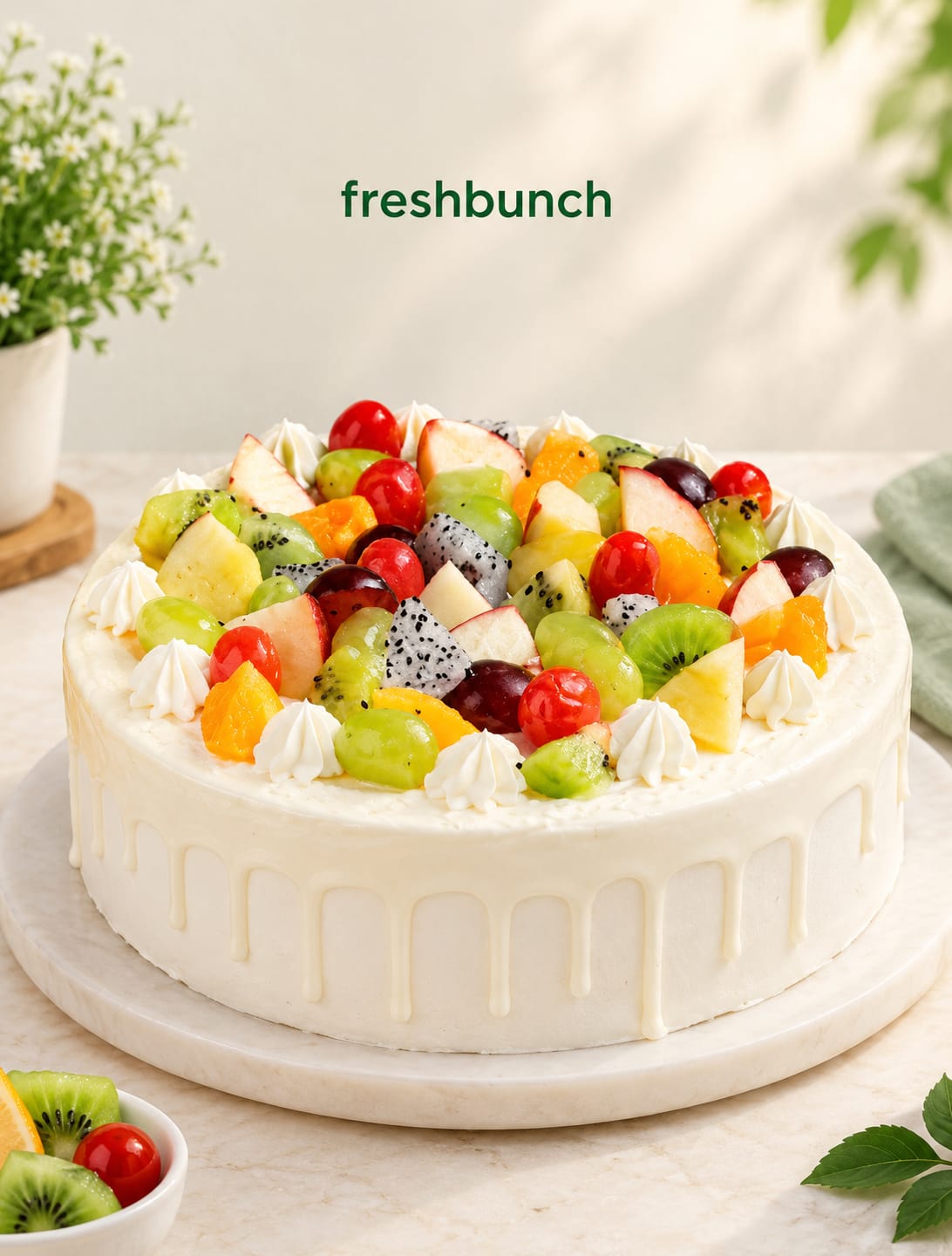 Fresh Vanilla Fruit Delight Cake