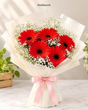 Radiant Red Gerbera Bouquet