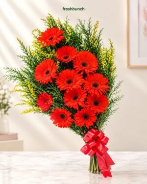 Vibrant Red Gerbera Bouquet